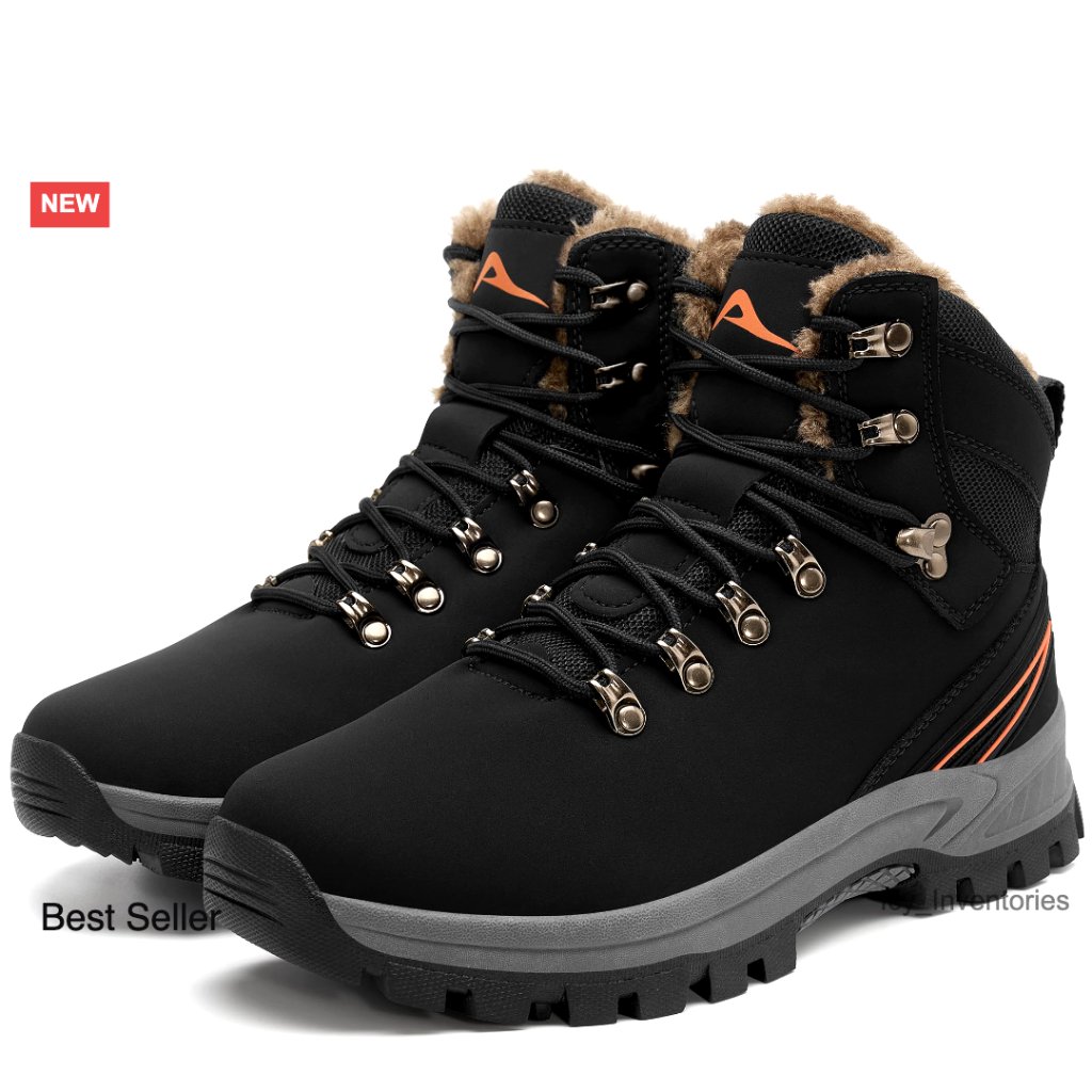 Waterproof Winter Boots Warm Fur Lined Ankle Booties Non-Slip Hiking Shoes